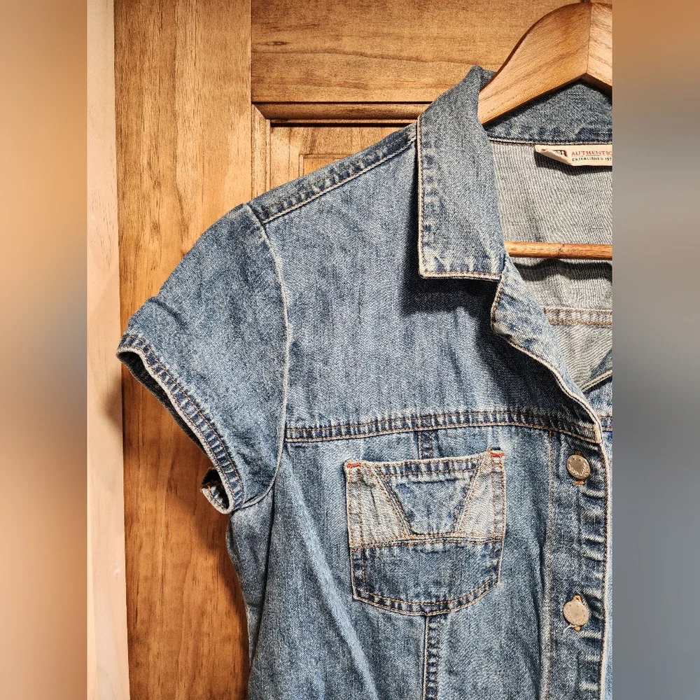 Vintage Y2K Faded Glory Denim Button-Down Dress - Picture 3 of 7